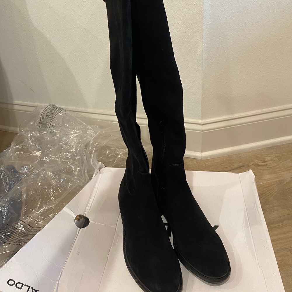 Aldo Size 7, black knee high boots, brand new